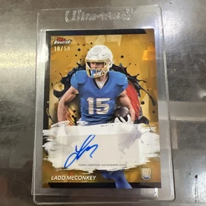 2024 Topps Finest Ladd McConkey 10/50 Autograph Rare Card Fast Shipping - Picture 1 of 11