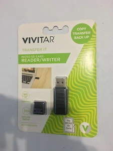 Vivitar MICRO SD CARD READER/WRITER VIVITAR RW-1000-BLK USB 2.0 - Picture 1 of 2