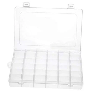 36 Grids Clear Plastic Jewelry Box Organizer Storage Container with Removable - Picture 1 of 8