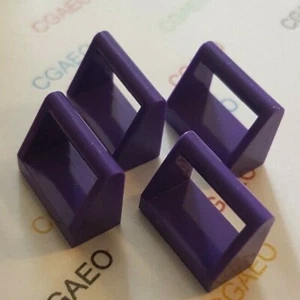 4 x Lego 2432 Tile, Modified 1 x 2 with Bar Handle DARK PURPLE - Imagen 1 de 1