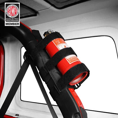 HOOKE ROAD Roll Bar Fire Extinguisher Holder Mount Bracket Fit Jeep Wrangler TJ JK JL 97-24