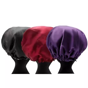 Dilly's Collections Satin Sleeping Cap Hair Protection Hair Care Adjustable Cap - Foto 1 di 31