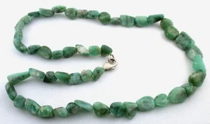 Emerald Crystal Nugget Bead Strand 18" Strand + FREE STERLING CLASP ECBSPC10 - Picture 1 of 2