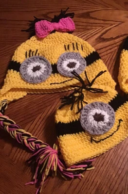 Inspirado en Minions, Sombrero/Gorro Minion Crochet a Mano, Talla 3-10 años Foto 1 de 3