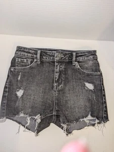 RSQ Jeans Vintage Hi-Rise Black Distressed Shorts Girls Size 10 - Picture 1 of 5