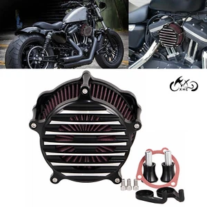 Stripe Air Cleaner Intake Filter Kit For Harley Sportster Custom XL1200C XL883C - Picture 1 of 12