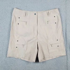 Preppy Beige Lightweight Athletic High Waist Womens Size 8 Relaxed Chino Shorts - Picture 1 of 9