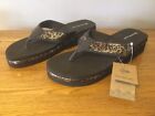 Dunlop “Leo” Ladies, Low Wedge , Flip Flop Sandals, Size 5, Brown - BRAND NEW