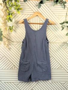 Roxy GIRL'S Blue Romper Sleeveless Pockets Textured Size 14 - Picture 1 of 8