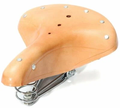 Vintage Genuine Leather Bicycle Saddle Cycle Seat Riding Cushions Bike Saddle - Imagem 1 de 4