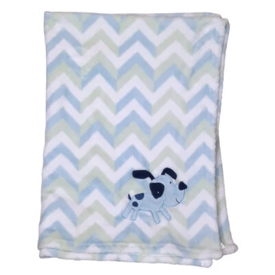 2015 Baby Essentials Dog Puppy Chevron Baby Lovey Security Blanket 31" X 40" - Imagem 1 de 4