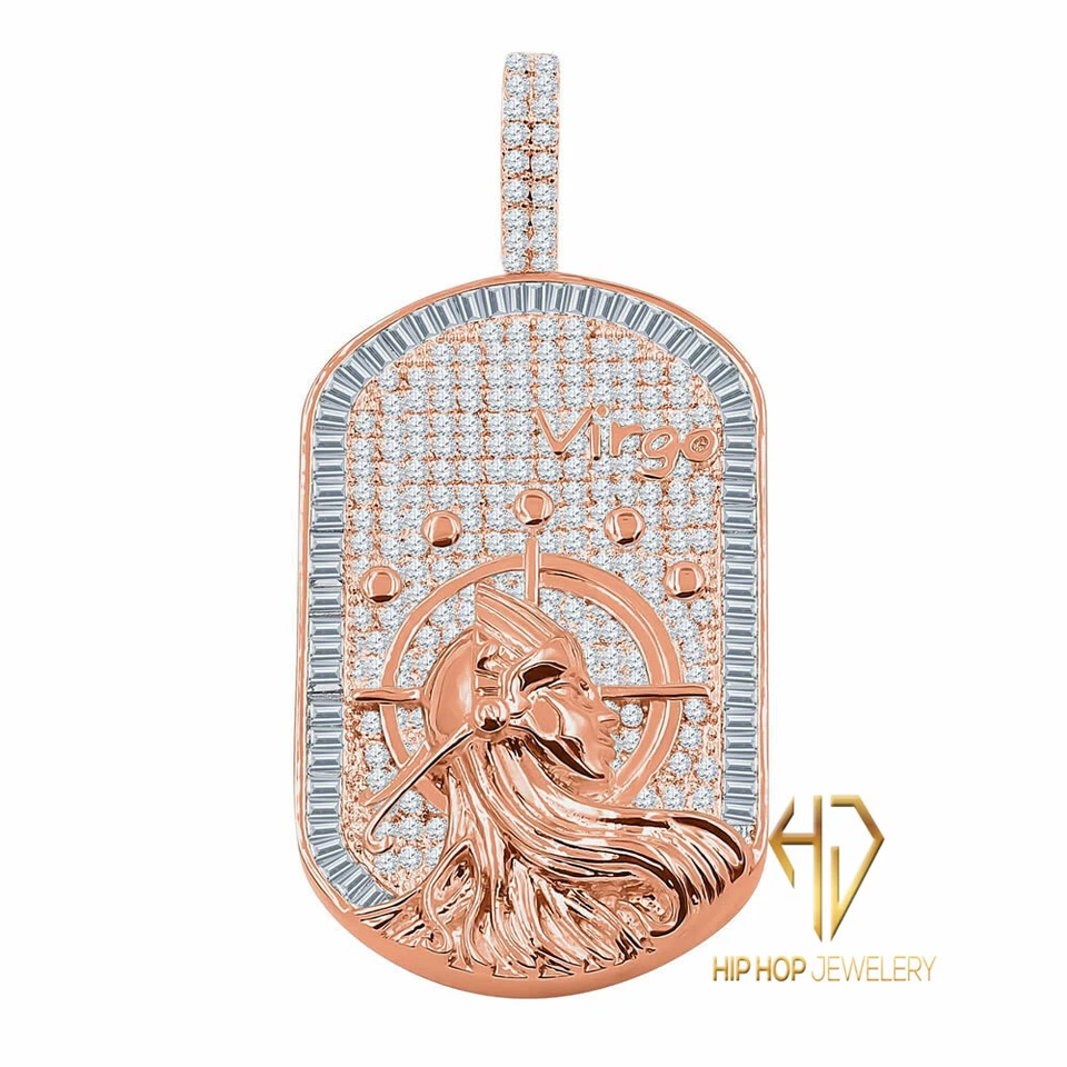 Joyería Astrología Alto Pulido Tono Oro Rosa 18K Diamante Simulado Zodiaco Dije  Foto 1 de 1