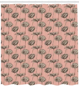 Flowers Pattern Shower Curtain Fabric Decor Set with Hooks 4 Sizes - Picture 1 of 29