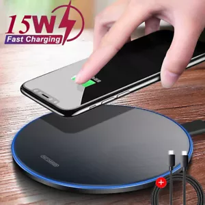 15W Wireless Charger, Fast Charging for iPhone 16 15 Pro Max 14 13 12 11 Samsung - Picture 1 of 17