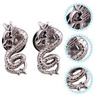 2 Pcs Titanium Steel Dragon Earrings Man Jewelry Mens Accessories