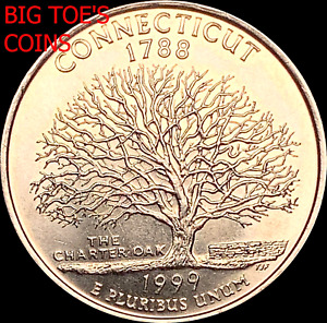 1999-D CONNECTICUT STATE WASHINGTON QUARTER, VERY BEAUTIFUL COIN, FAST SHIPPING