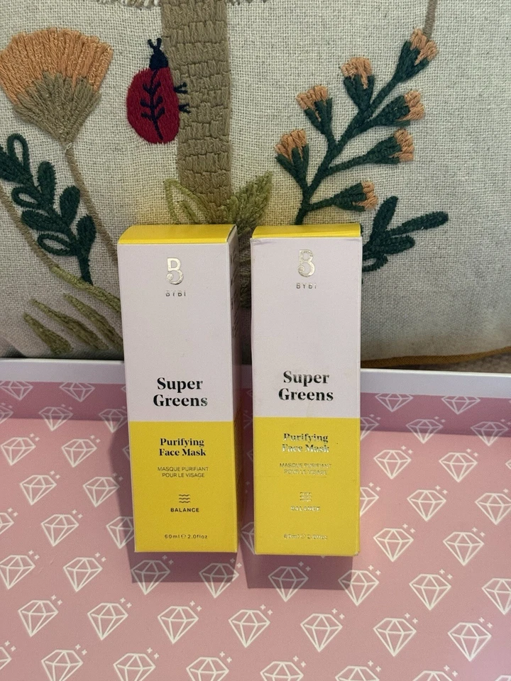 BYBI Beauty Super Greens Purifying Face Mask 2 x 60ml NEW & UNBOXED RRP £20 EACH - Image 1 of 3