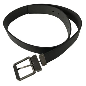 ROCAWEAR Mens Belt Black Reversible Bonded Leather Embossed Sz 36 - Picture 1 of 6