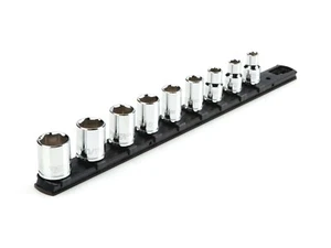 Tekton ⅜ Inch Drive 6 Pt Socket Set w/ Twist Lock Rail, 9 Pc 5/16 - ¾ SHD91101 - Picture 1 of 1