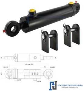 Hydraulikzylinder doppeltwirkend 63/32 Hub 200 inkl. Montagehalterung - Bild 1 von 2