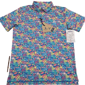 Polo de rendimiento Chubbies Golf "Bayside Spaz" 2.0 tropical estampado total - M - Imagen 1 de 9