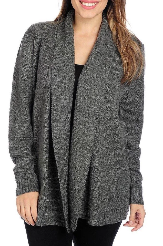 NUEVO - Cárdigan abierto tejido acanalado manga larga jaspeado OSO Casuals® Foto 1 de 1