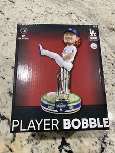 Dustin May Dodgers 2020 serie mundial Champs Moment Bobblehead Foco 366/400 ¡Hecho! - Imagen 1 de 12