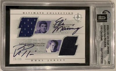 2004 UD Ultimate Dual Jersey Auto Eli Manning & Philip Rivers Authentic (B193) - Image 1 of 2