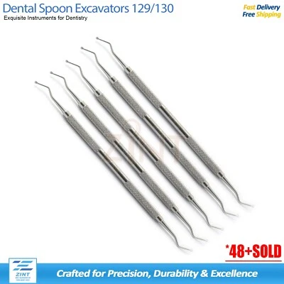 MEDENTRA UK 5 pcs Dental Spoon Excavators 129/130 Restorative Composite Carious Dentin Tools
