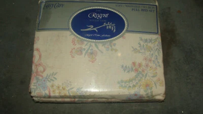 Retro 4 Piece Full Bed Sheet set Colorful Print Regent Elegance - Image 1 of 4