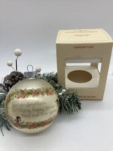 Vintage Hallmark Grandmother Christmas Glass Ornament Bulb Ball Holiday 1979 - Picture 1 of 8