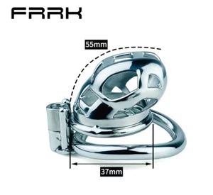 Men's Cuckold Lockdown Snake Cobra Penis Chastity Cage Curve Ring Screw Locker S - Picture 1 of 8