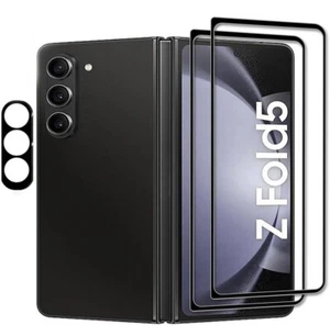 Samsung Galaxy Z Fold 5 5G Schutzglas Hart Rückseite + 3D Kameraschutz 9H Glas - Picture 1 of 3