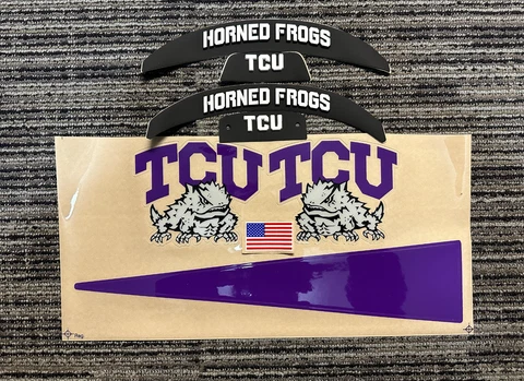 TCU Horned Frogs Football Helmet Decals & 3D Bumper Set Cover