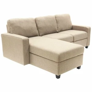 Serta at Home Palisades Left Facing Reclining Sectional in Beige - Picture 1 of 9