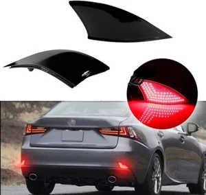 2x Black Lens LED Bumper Reflector Tail Brake Light For Lexus IS 250 300h MK III - Bild 1 von 21