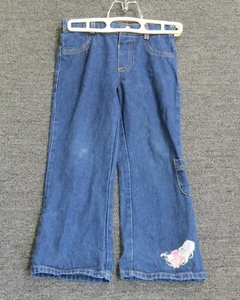 Disney Jeans Kids Size 5T Blue Dark Wash Denim Embroidered Flex Waist - Picture 1 of 7