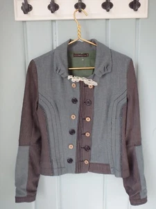 Chaqueta pequeña Anthropologie Hazel para mujer arte para usar boho ajustada lana elástica S 6 - Imagen 1 de 9