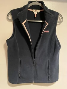 Vinyard Vines Full Zip Fleece Vest Womans Blue Medium - Picture 1 of 5