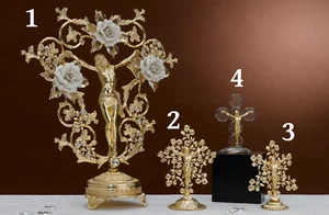 KREUZ BADDEKOR GOLD MIT KRISTALLEN - Bild 1 von 1