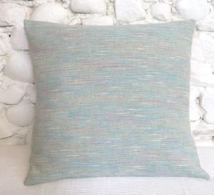 Cushion Cover, Turquoise, White, Beige, Purple, Woven Cotton, "Fistral". - Picture 1 of 16