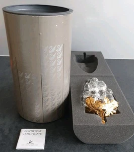 Large Swarovski Crystal Bunch of 23 Grapes Gold Leaves Silver Vine Original box  - Picture 1 of 6