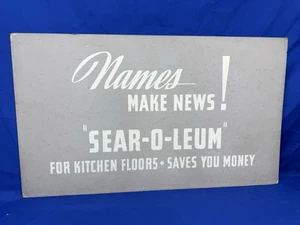 C.1965 SEARS Display Sign "SEAR-O-LEUM for Kitchen Floors Saves Money" 24" x 15" - Picture 1 of 6