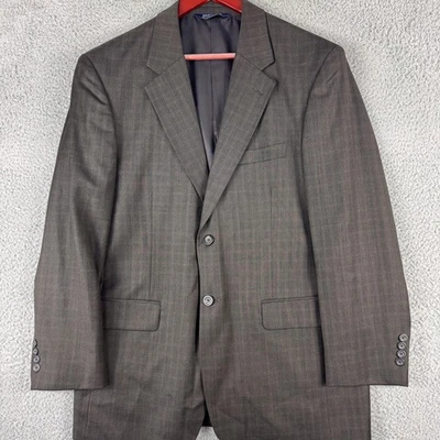 Blazer Stafford Para Hombres 40 Regular Marrón Lana Seda Ventana Dos Botones Abrigo Deportivo Foto 1 de 4