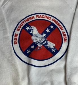 Dixie Southern Racing Pigeon Assn Vtg Sweatshirt White LG Confederate DSRPA - Picture 1 of 7