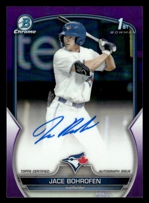 Jace Bohrofen 2023 Bowman Draft #CDA-JBO Chrome Prospect Auto Purple #215/250 - Image 1 of 2