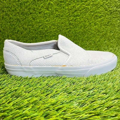 Tênis de skate esportivo Vans Asher clássico feminino tamanho 9.5 branco - Imagem 1 de 4