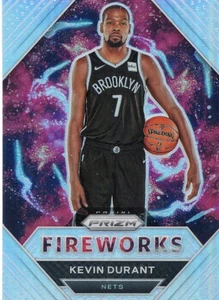 Panini Prizm Kevin Durant #19 2020 fuegos artificiales Silver Prizm Brooklyn Nets Rockets - Imagen 1 de 2