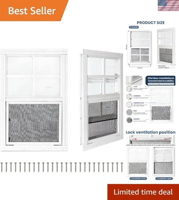 Elegant 2 Pack Shed Windows, 12" x 18" Flush Mount with Tempered Glass & Screen - Image 1 of 4