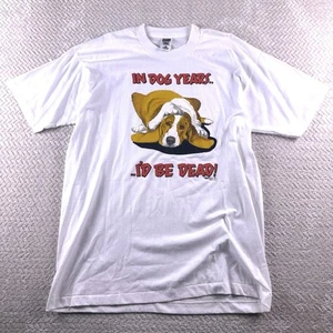 Vintage Basset Hound T-shirt XL Dog Lover Retro Old School 80s 90s Dogs - Picture 1 of 7